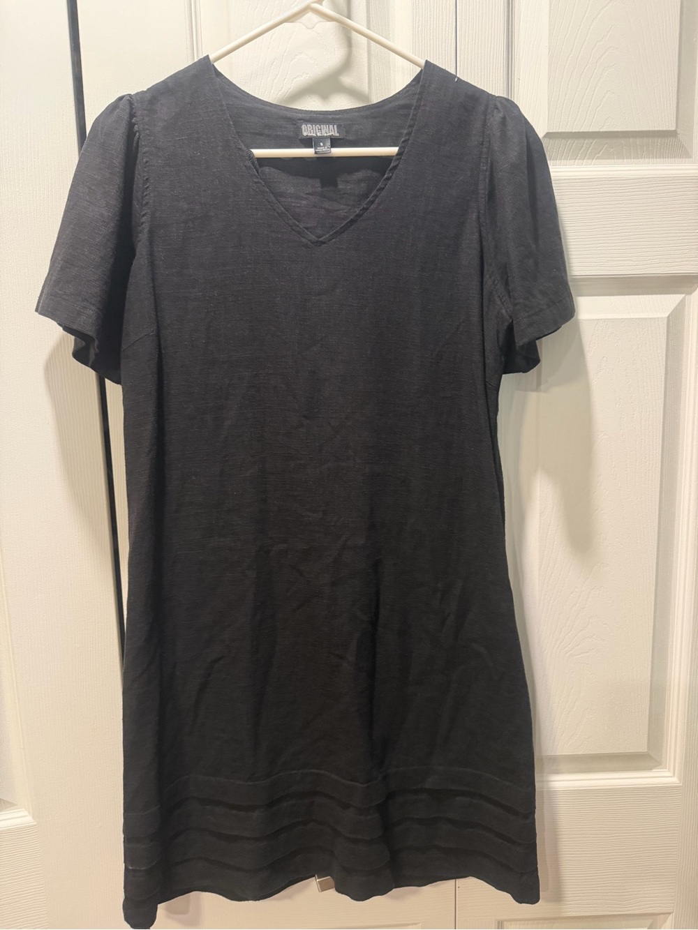 Nicole Miller Black linen blend  dress with 'ORIGINAL' Neck Label